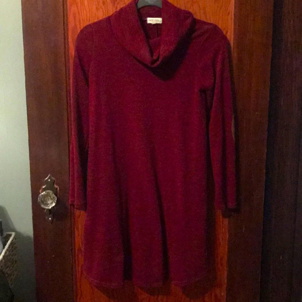 Cowl neck sweater dress